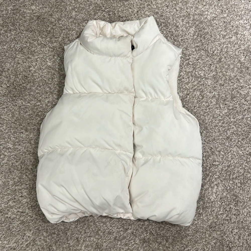 Cream puffer vest
